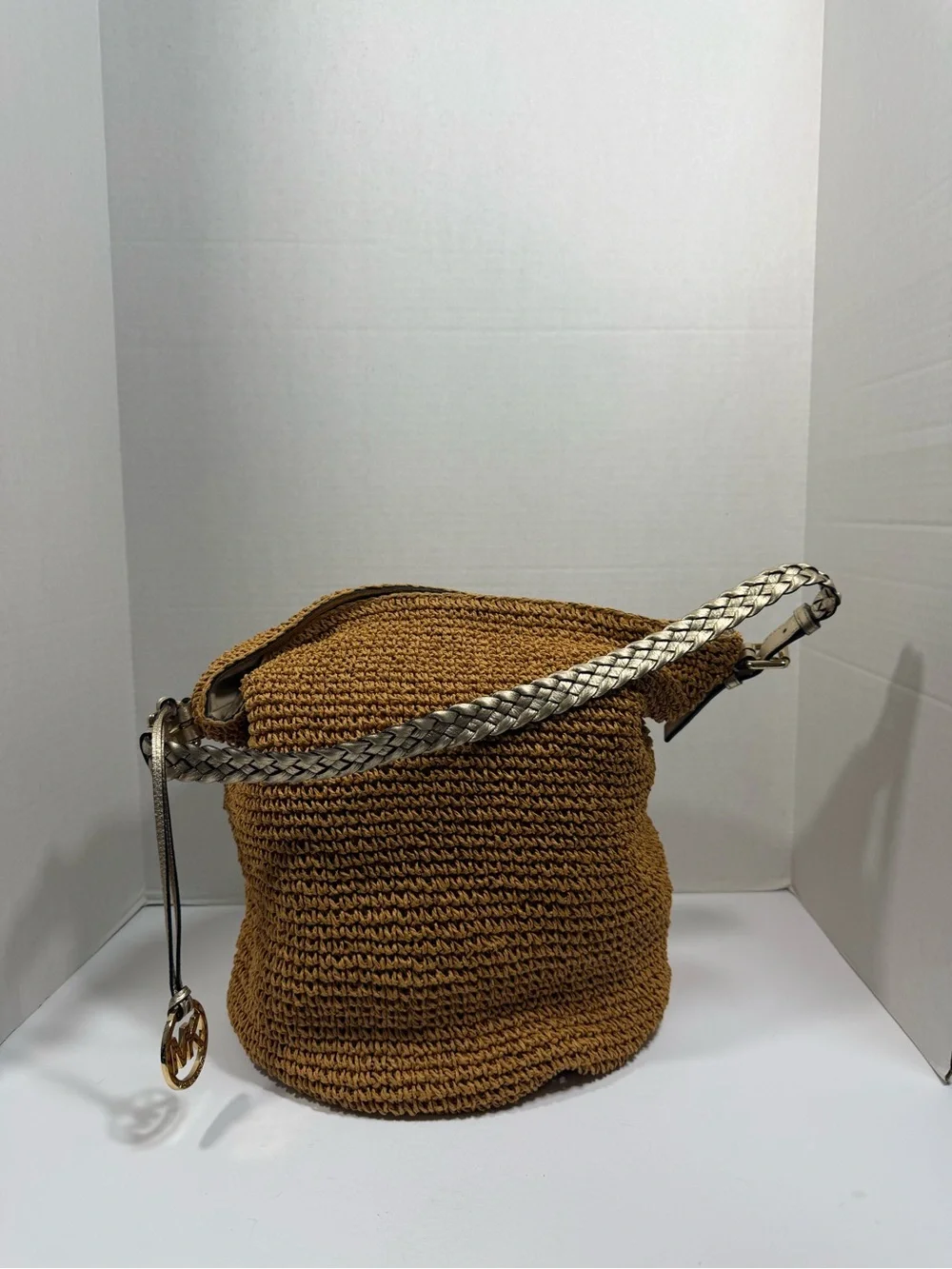 Michael Kors Woven Shoulder Bucket Bag